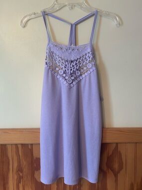 paper tee Lilac Crochet Yoke Tank Top